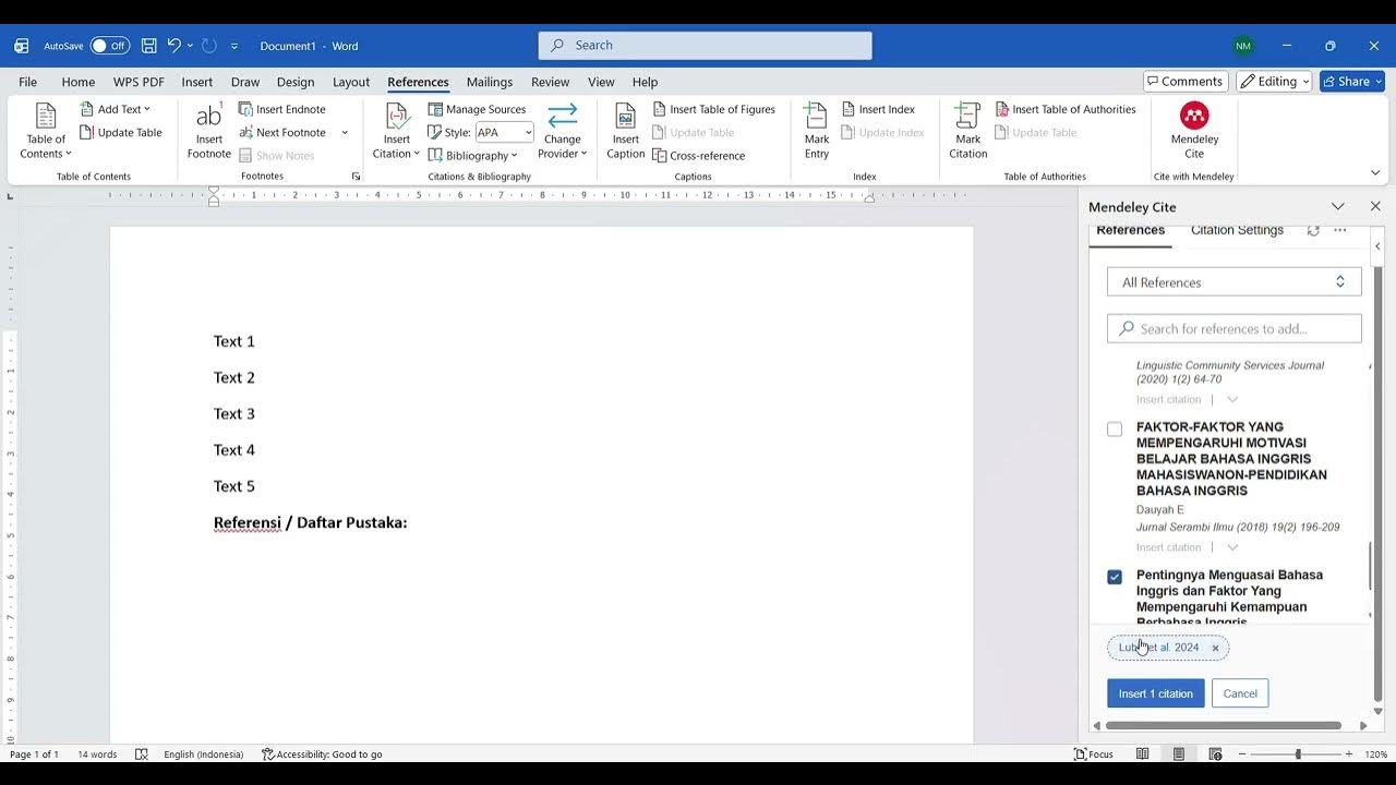 TUTORIAL REFERENSI MENDELEY DAN BIBLIOGRAFI DI MICROSOFT WORD - YouTube