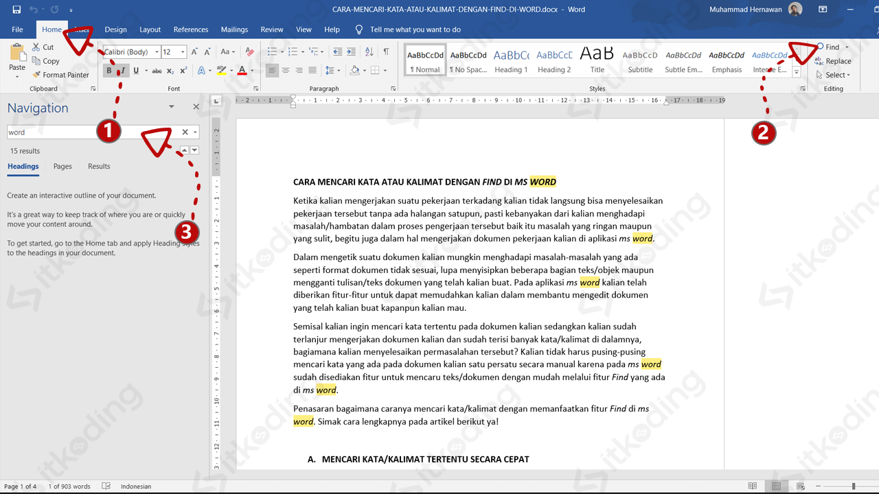 Cara Mengecek Jumlah Kata Di Word - Piffle me