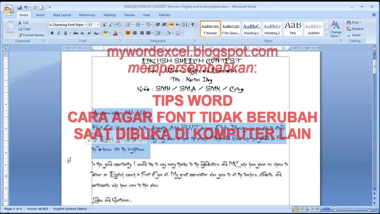 cara mengambalikan font word yang berubah