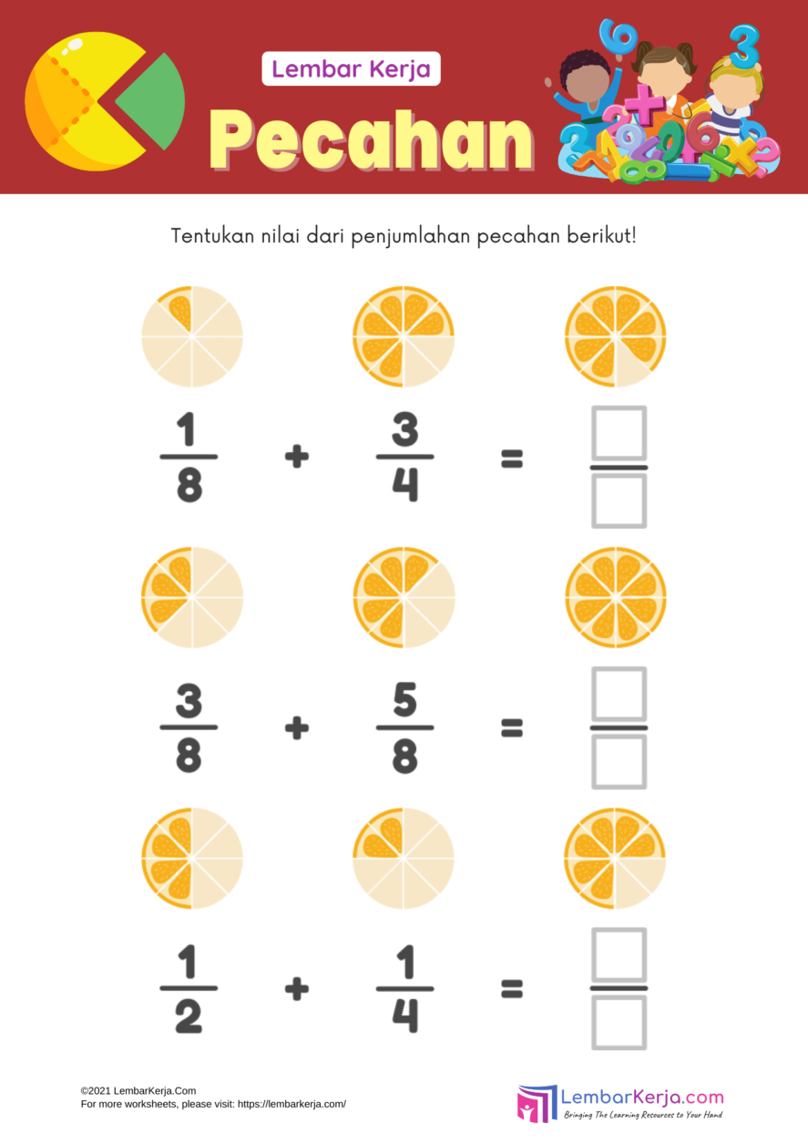 Sebelum Terlambat, Pelajari Contoh Soal Matematika Pecahan Kelas 3 SD Semester 2