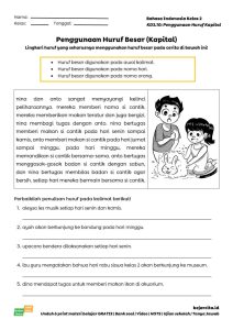 Materi Latihan Soal Bahasa Indonesia Kelas 2 - Penggunaan Huruf Kapital