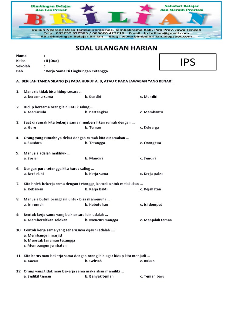 Wajib Tahu! Soal IPS Kelas 2 yang Sering Keluar di Ujian, Ini Kunci Jawabannya