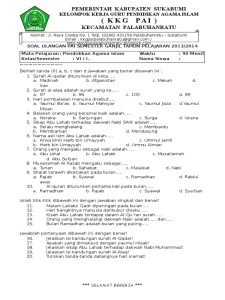 5 Contoh Soal Agama Kelas 2 Semester 1 yang Wajib Dikuasai Sebelum Ujian