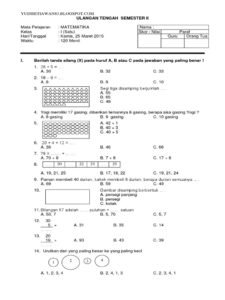 7 Pola Soal Ulangan Matematika Kelas 1 Semester 2 yang Sering Muncul di