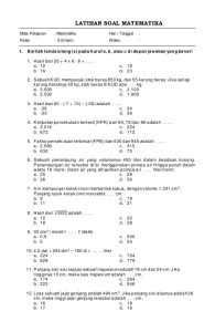 5 Contoh Soal Matematika Kelas 6 dan Kunci Jawabannya Semester 2 yang Wajib Dikuasai Sebelum Ujian