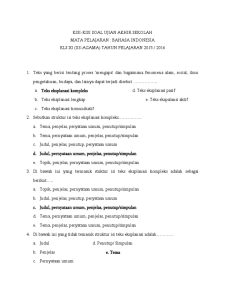 5 Fakta Kisi Kisi Soal Bahasa Indonesia Kelas XI KD 3.1 yang Wajib Kamu Tahu
