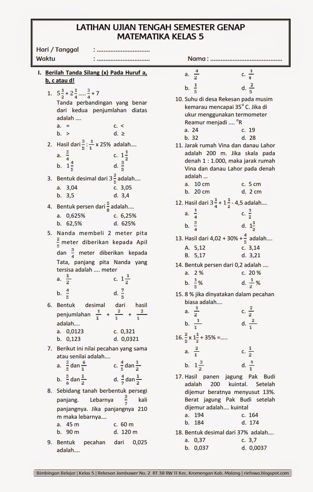 5 Fakta Mengejutkan Soal Latihan Matematika Kelas 5 Semester 2 yang Jarang Diketahui Siswa