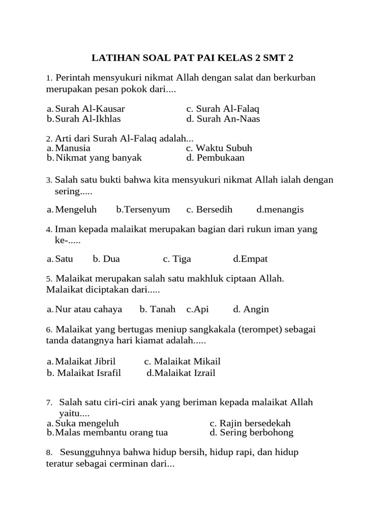 5 Rahasia Modul Bimbel Brilian 2026 Berisi Soal PAI Kelas 2 Semester 2 Kurikulum 2013 yang Jarang Diketahui