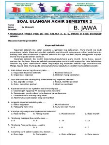 5 Soal Bahasa Jawa Kelas 4 Semester 2 yang Sering Muncul di Ujian 2026, Wajib Tahu!