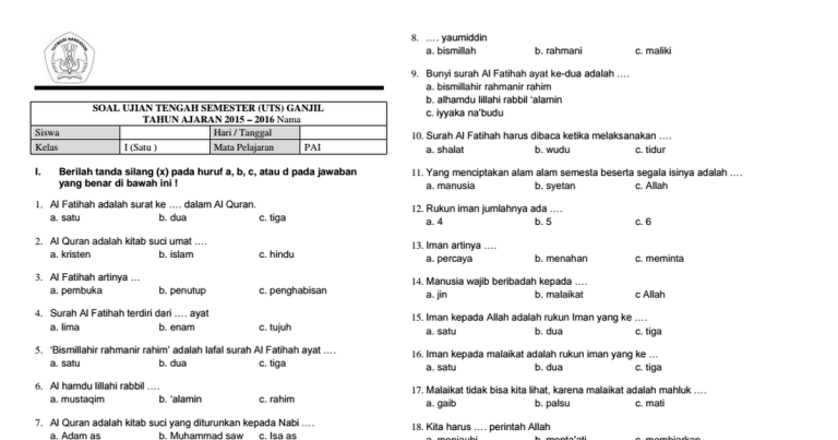 Intip 5 Contoh Soal Agama Kelas 11 Semester 2 Kurikulum 2013 Versi Hanapi Bani 2026