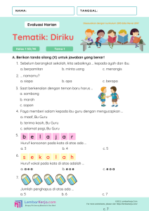 Wajib Tahu 7 Soal dan Kunci Jawaban Tema 5 Kelas 1 Semester 2 yang Sering Muncul di Ujian