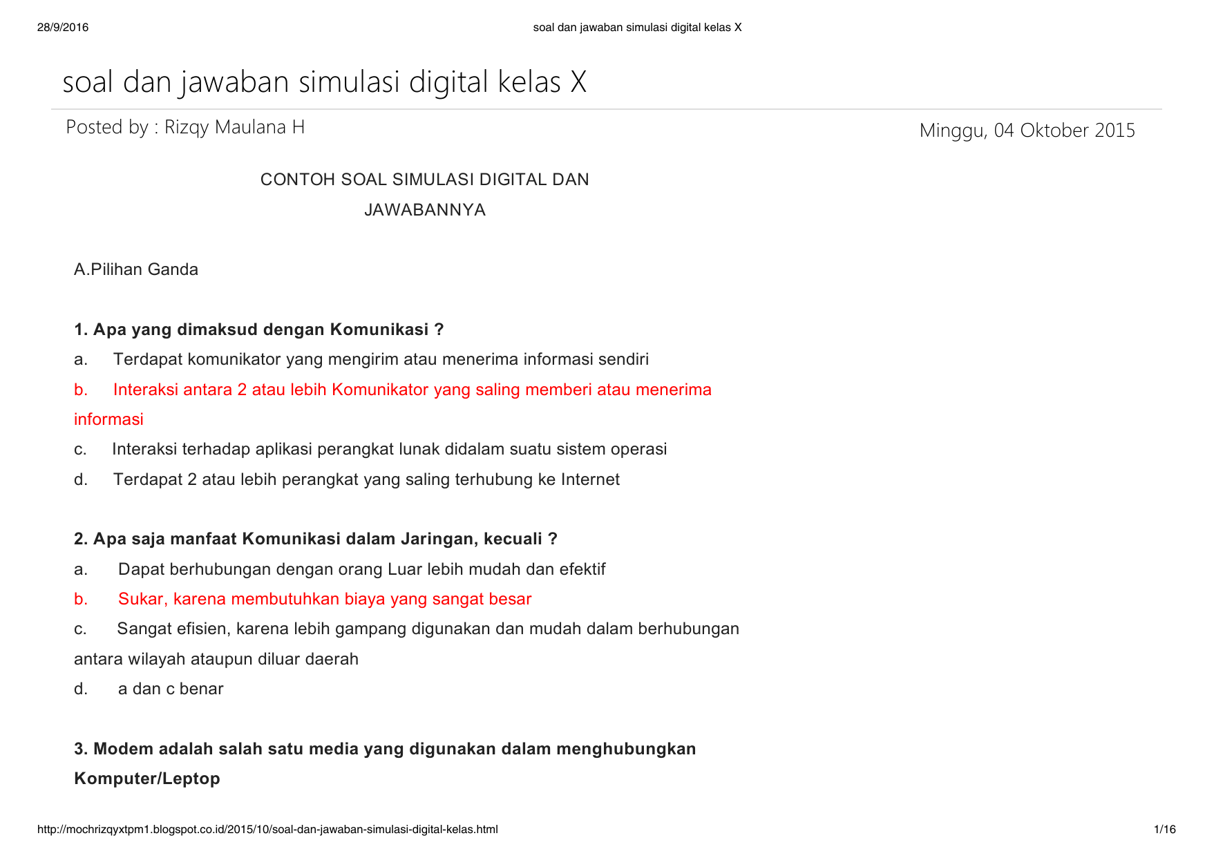 3 Simulasi Digital Kelas X Ternyata Punya Rahasia Lolos Ujian, Ini Latihan Soal Beserta Jawabannya