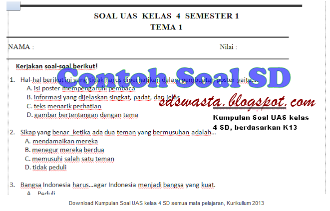 5 Cara Kuasai kumpulan soal uas semester 1 kelas 4 sd kurikulum 2013 Sebelum Ujian