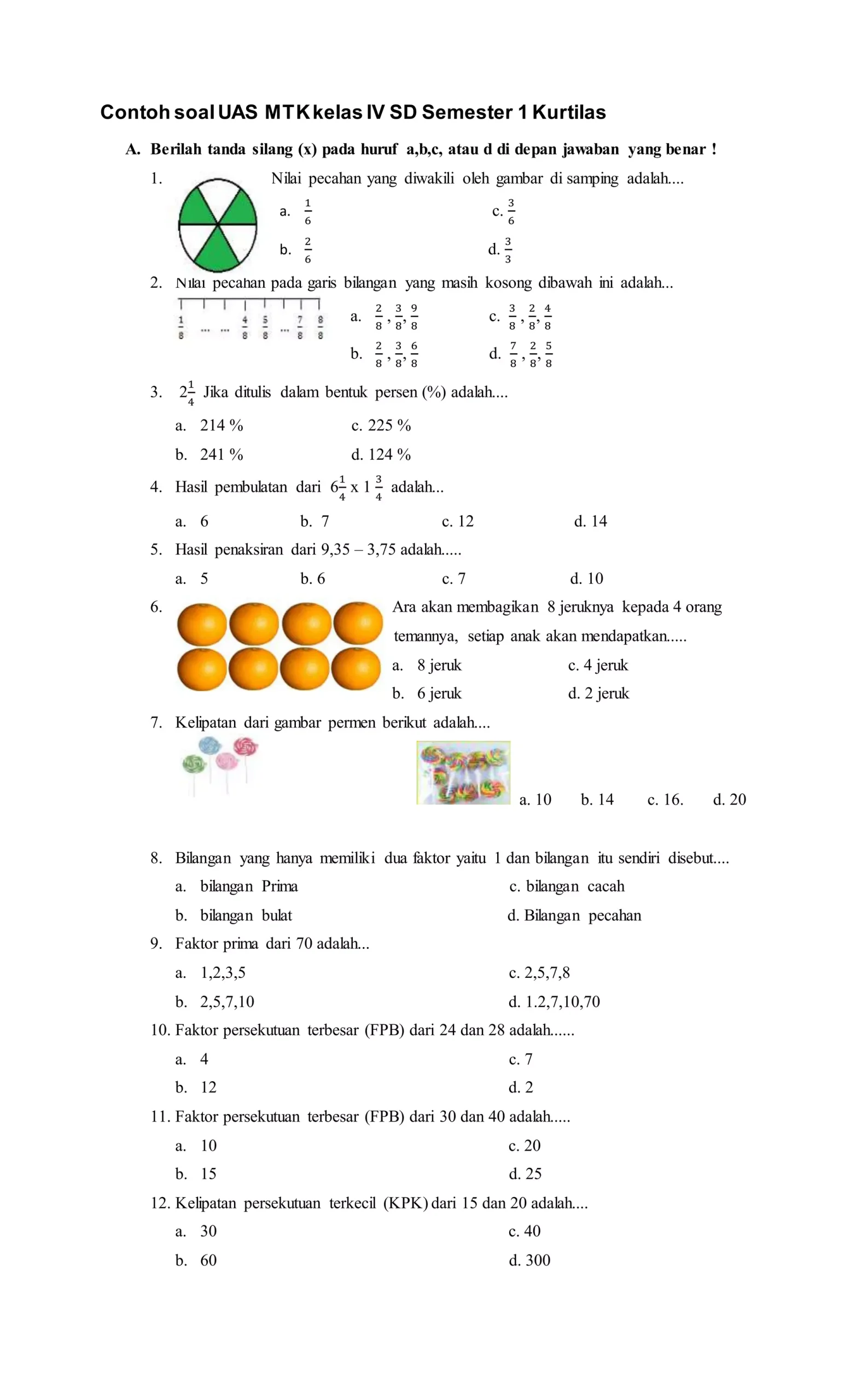 7 Rahasia Kumpulan Soal UAS Matematika Kelas 4 SD Semester 1 Agar Anak Lulus Mudah