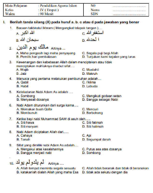 7 Rahasia kumpulan soal uas kelas 4 sd pelajaran agama islam Wajib Dikuasai Sebelum Ujian