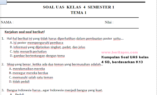 Kumpulan Soal UAS Kelas 4 K13 Ternyata Begini 7 Pola Tersembunyi yang Wajib Dikuasai Sebelum Ujian Tiba