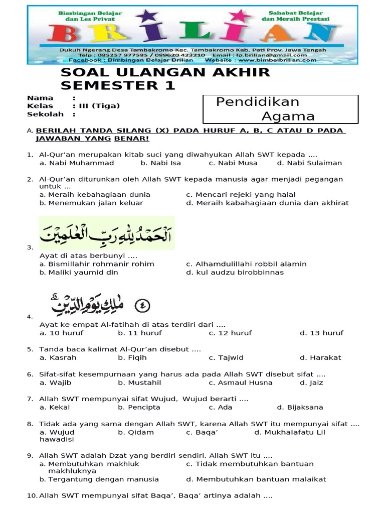 Terbukti! 5 Rahasia Latihan Soal Agama Kelas 3 SD Semester 1 Agar Nilai Meningkat Cepat