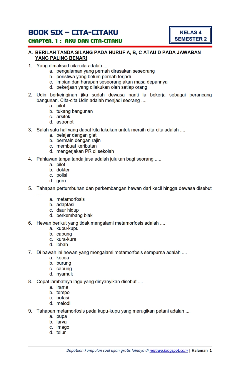 Terbukti Efektif! Kumpulan Soal UAS Tema 6 Kelas 4 SD yang Bikin Nilai Naik Seketika