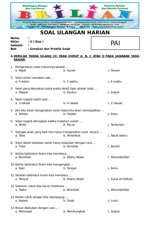 Wajib Tahu 5 Contoh Soal Agama Kelas 2 SD Sumatif Semester 1 yang Sering Muncul di Ujian 2026