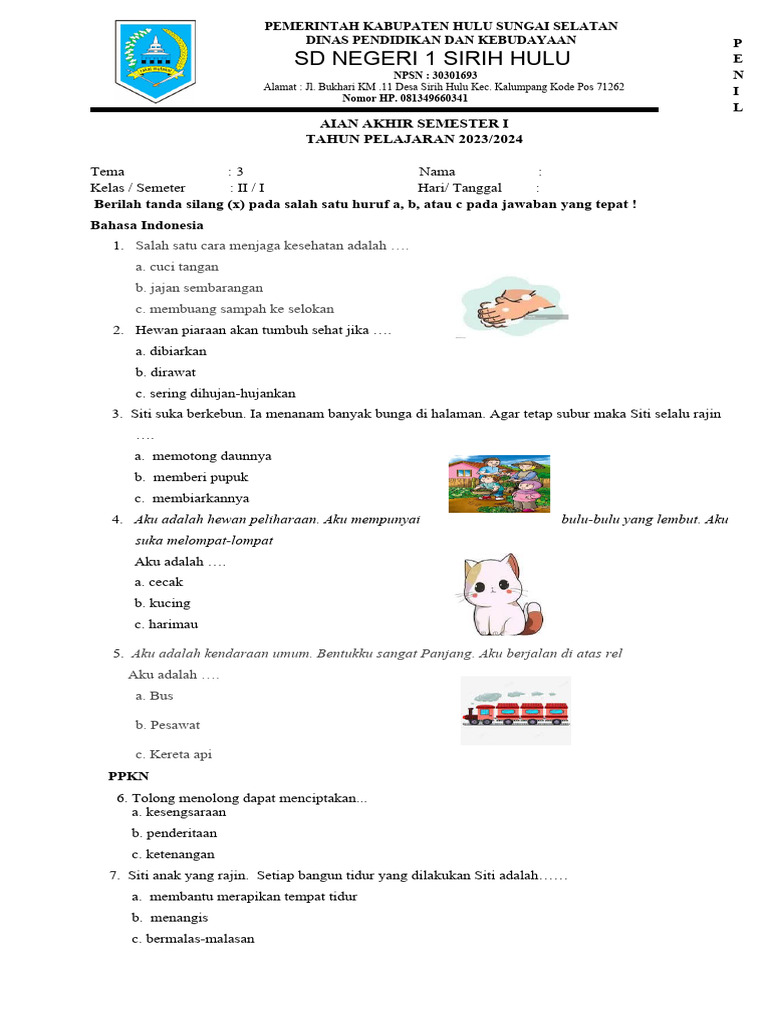 Rahasia Lulus Nilai Sempurna Lewat Soal Tema 3 Kelas 2 SD Semester 1 Kurikulum 2013