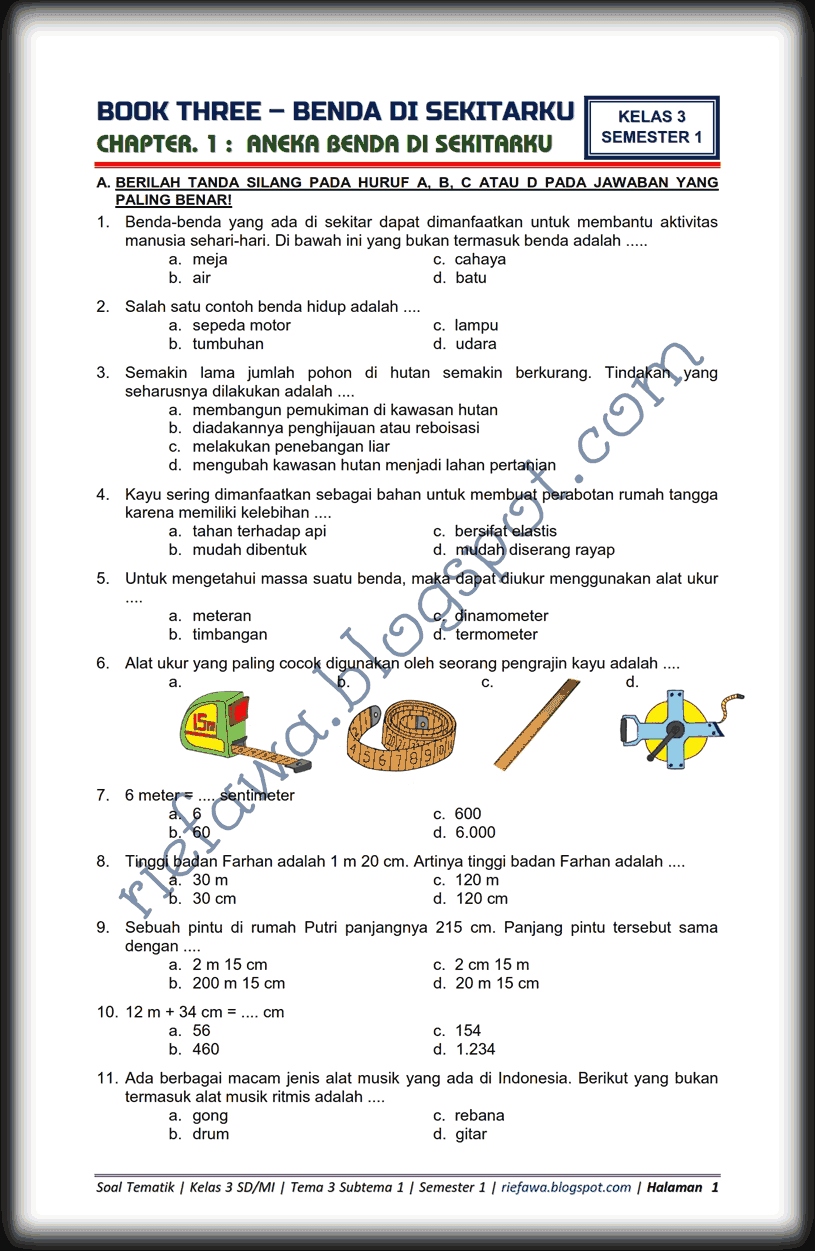 Rahasia Skor Sempurna Kerjakan soal tema 3 kelas 3 sub tema 1 pembelajaran 4 Ini