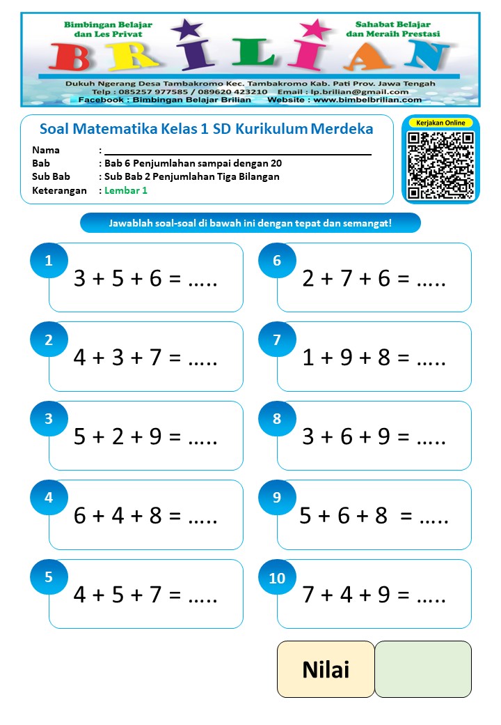 Ternyata Ini Kumpulan Contoh Soal Matematika Tema 3 Kelas 1 SD yang Wajib Kamu Pelajari