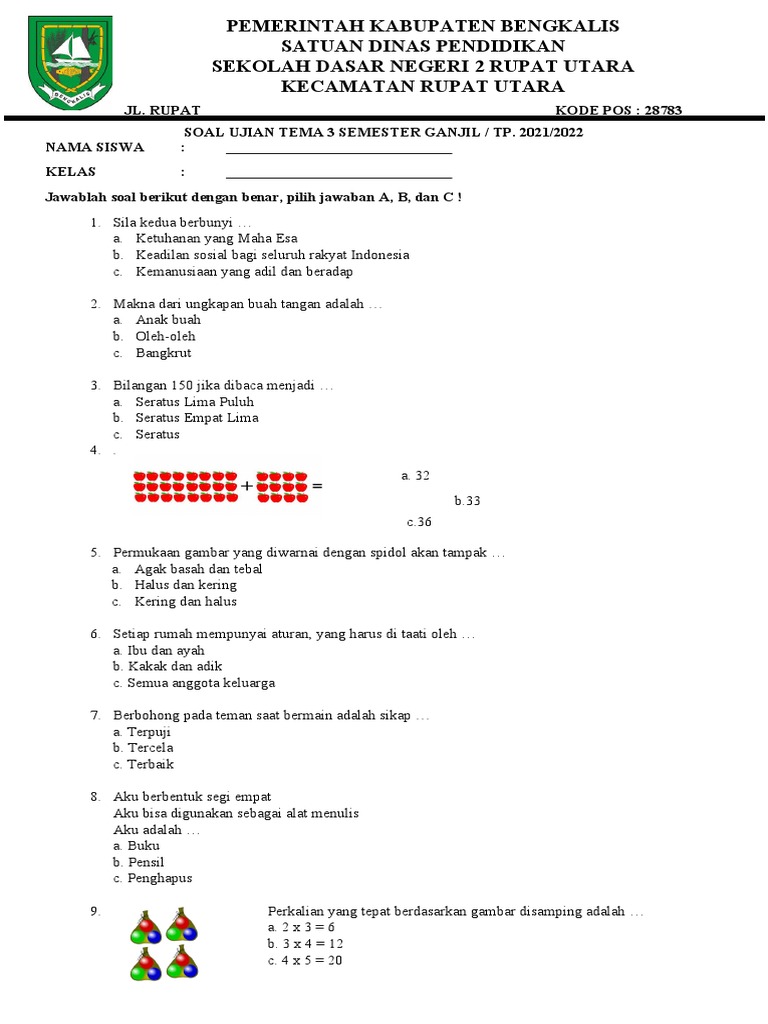 Wajib Tahu Bocoran Soal Tema 3 Kelas 2 SD Revisi 2017 Terbaru Untuk Persiapan Ujian