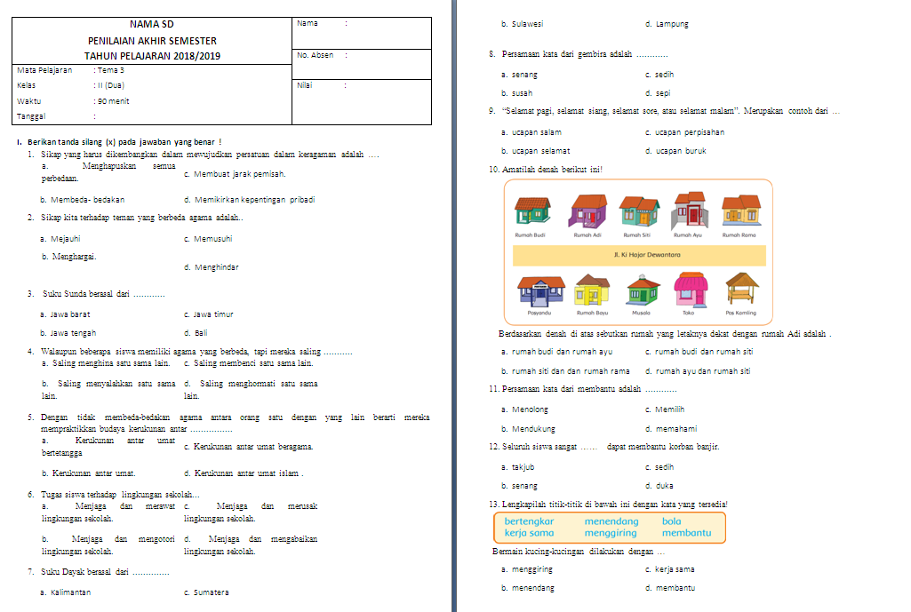 Wajib Tahu Rahasia Cara Cepat Selesaikan Soal Tema 3 Kelas 2sd Semester 1 Agar Nilai Bagus